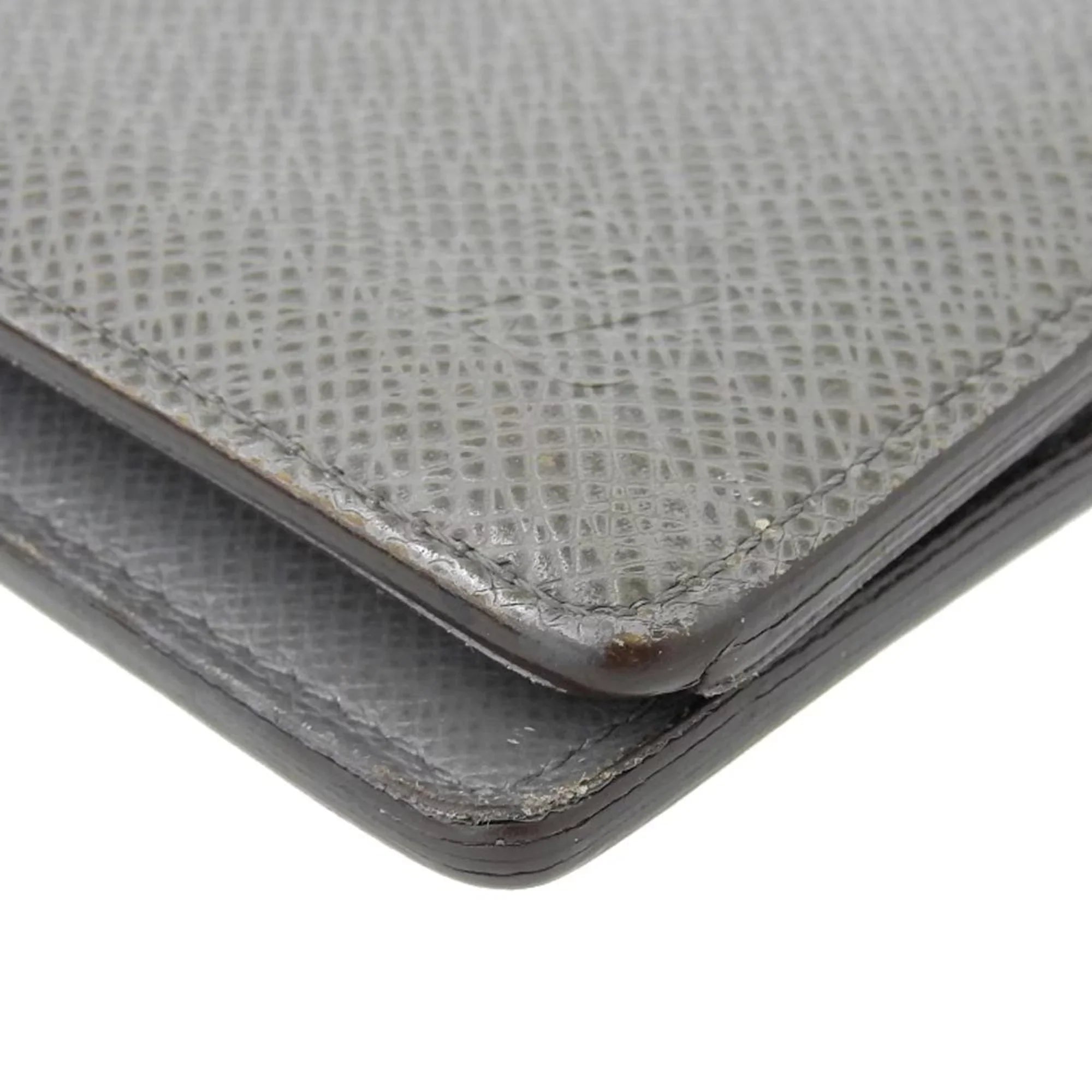 Pre-Owned Louis Vuitton LOUIS VUITTON Taiga Portefeuille Brother Bifold Long Wallet Glacier M32653 (Good)