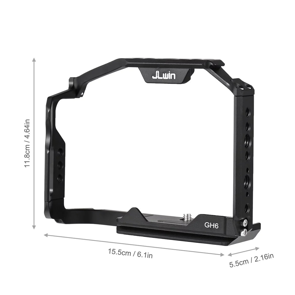 Dcenta Camera Cage Suitable with Panasonic GH6 Aluminum Alloy Construction with Cold Shoe Mount and Extensive Threaded Holes