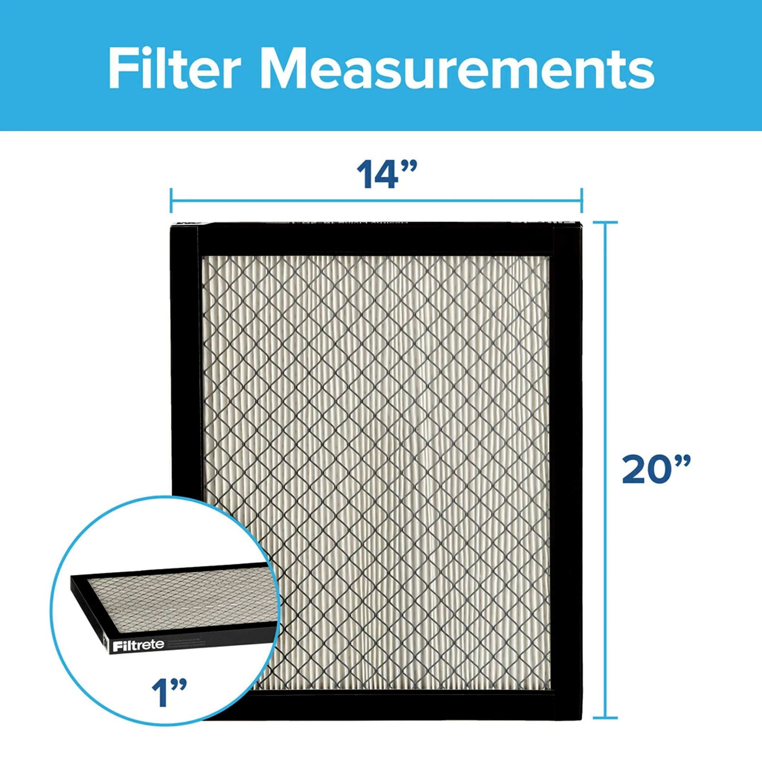 Filtrete 14 x 20 x 1, AC Furnace Air Filter, MPR 2800, Healthy Living Ultrafine Particle Reduction, 2-Pack (exact dimensions 13.781 x 19.781 x 0.84) 14 x 20 x 1