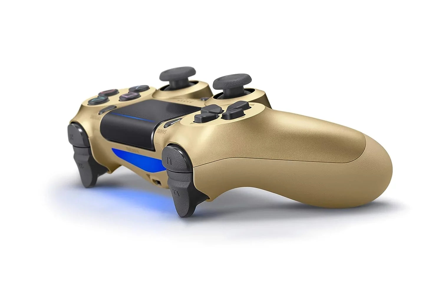 Like New PlayStation 4 DualShock Wireless Gold 2 Controller with Earbuds BOLT AXTION Bundle