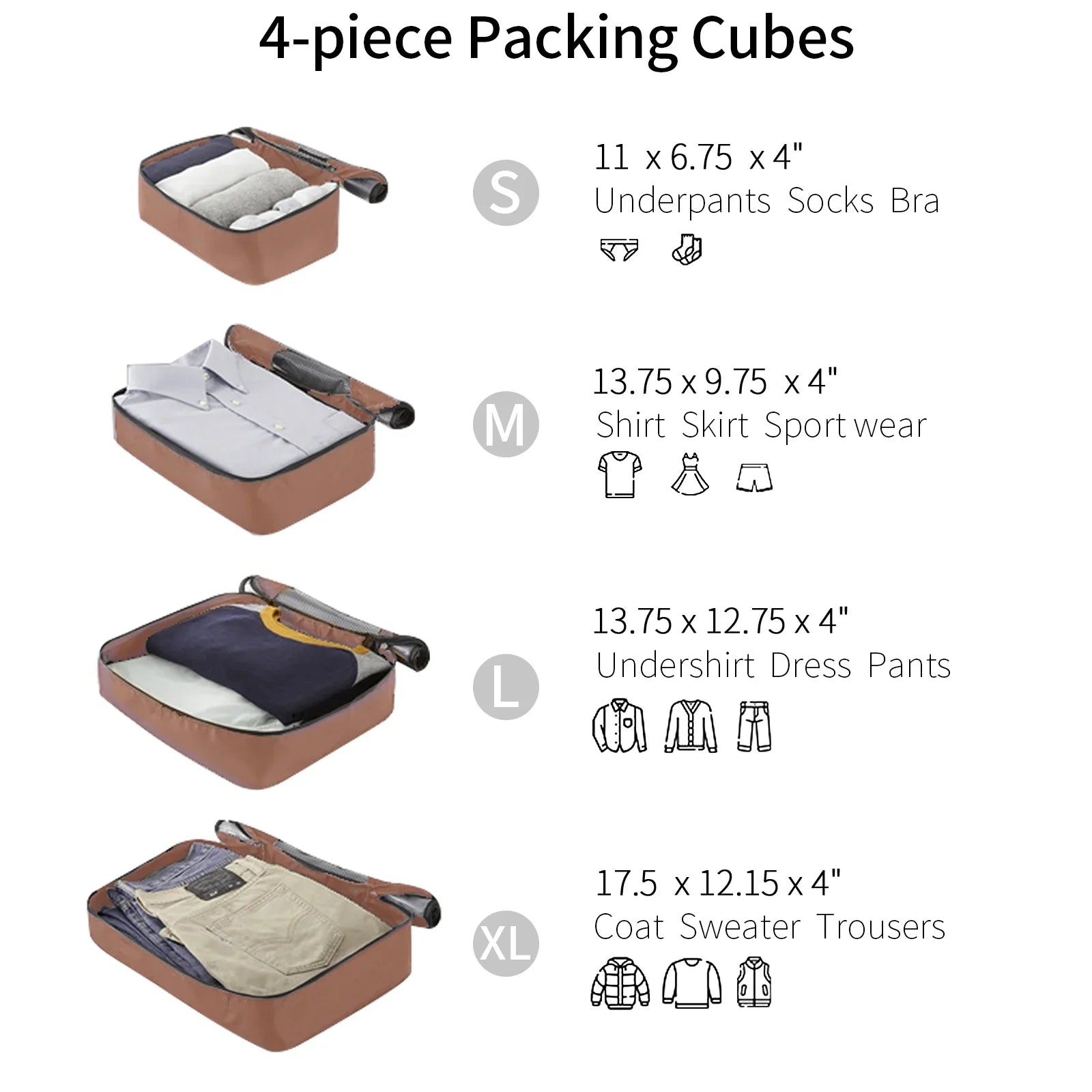 4 Piece Luggage Set Suitcase Set, ABS Hard Shell Lightweight Expandable Travel Luggage with 4 Packing Cubes, TSA Lock, Suitcases With Spinner Wheels for Men Women 16''20''24''28''