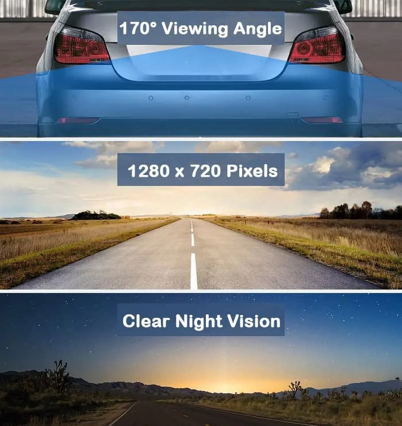 CAM106 Backup Camera License Plate HD Night Vision Rear View 170° Angle Waterproof Matching with Alpine Car Radio