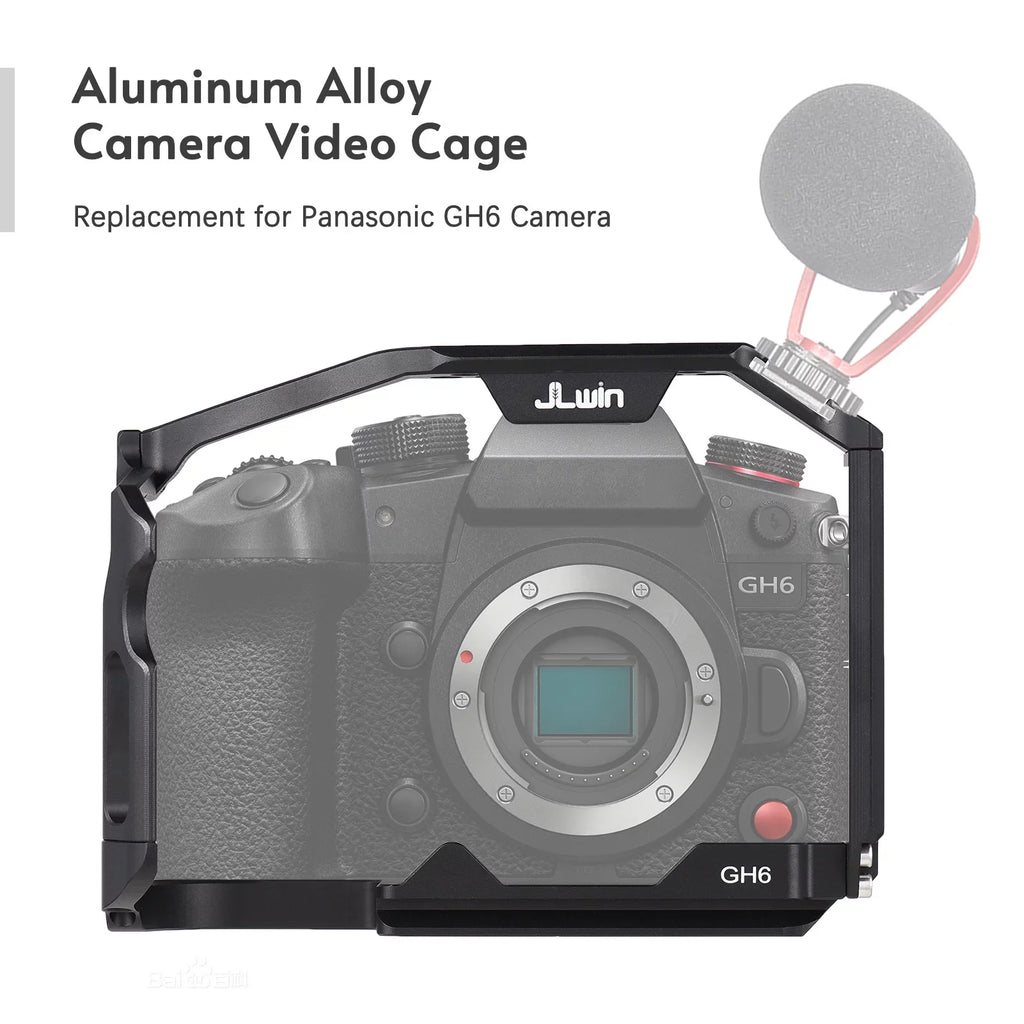 Dcenta Camera Cage Suitable with Panasonic GH6 Aluminum Alloy Construction with Cold Shoe Mount and Extensive Threaded Holes