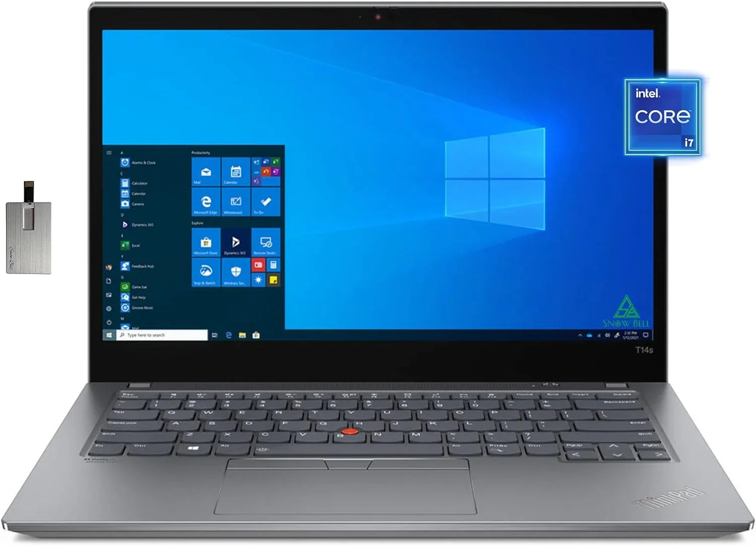 Lenovo ThinkPad T14s Gen 2 Touchscreen Laptop, 14" FHD Laptop, Intel 11th Gen i7-1165G7, 16GB RAM, 512GB PCIe SSD, Backlit Keyboard, WiFi 6, HDMI, Win 10 Pro, with Hotface 32GB USB Card