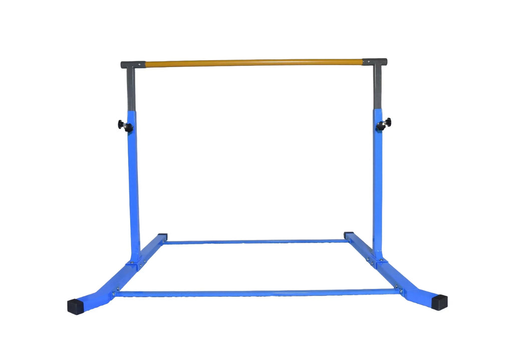 5 Star-TD Gymnastics Training Kip Bar for Kids, Expandable Between 3 FT to 5 FT, Adjustable Height Horizontal Bar Gymnastic Training Fitness Equipment for Home Practice Tumbling (Blue)