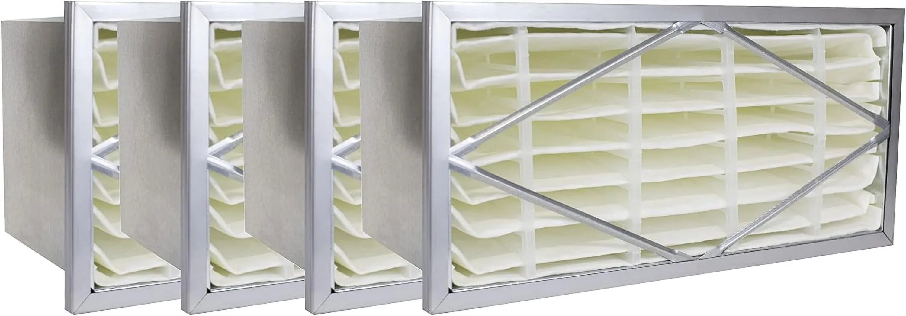 Filterbuy 12x24x6 Air Filter MERV 14, Header Rigid Cell Filters HVAC Replacement (4-Pack)