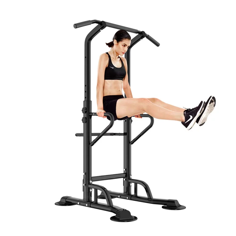 Wellynap Power Tower Pull Up Bar, 36.2" Strength Training Workout Equipment with Adjustable Height - Black