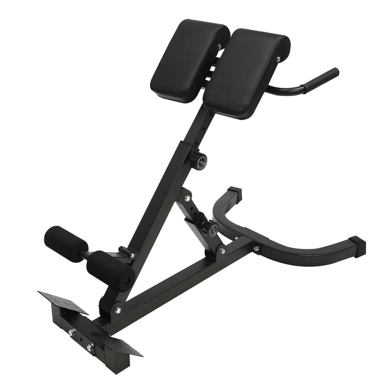 5 Position Tilt Angle Roman Chair Back Extension Machine, Hyperextension Bench W/ Angle Height Adjust 150kg/330lbs