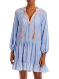 Shoshanna Women's Mini Dress Swim Shield (S, Chambray/White)