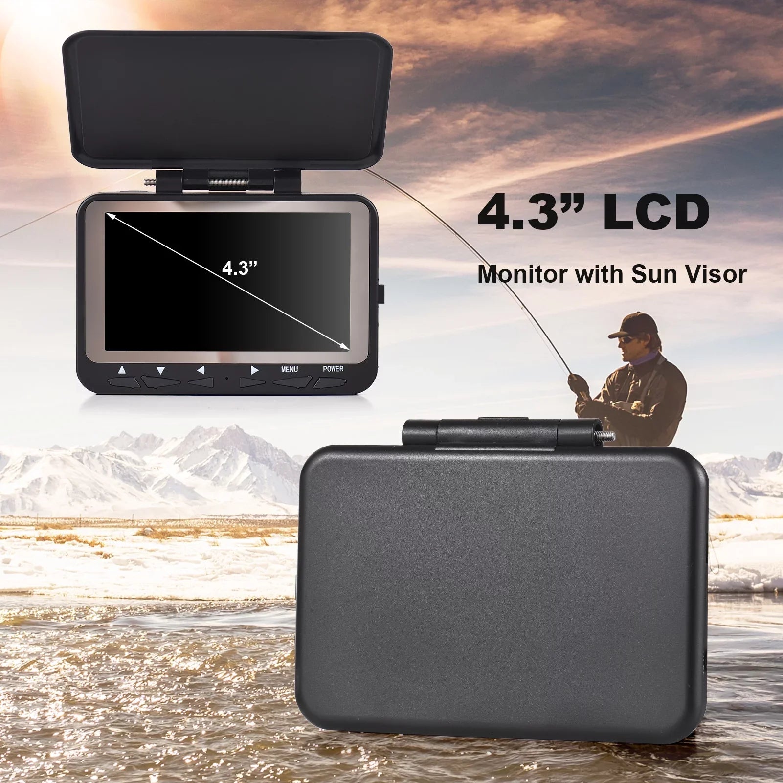 Dcenta 15M/30M 1200TVL Underwater Fishing Camera Fish Finder 4.3'' LCD 8PCS IR LED Night Vision Camera for Ice Ship Fishing