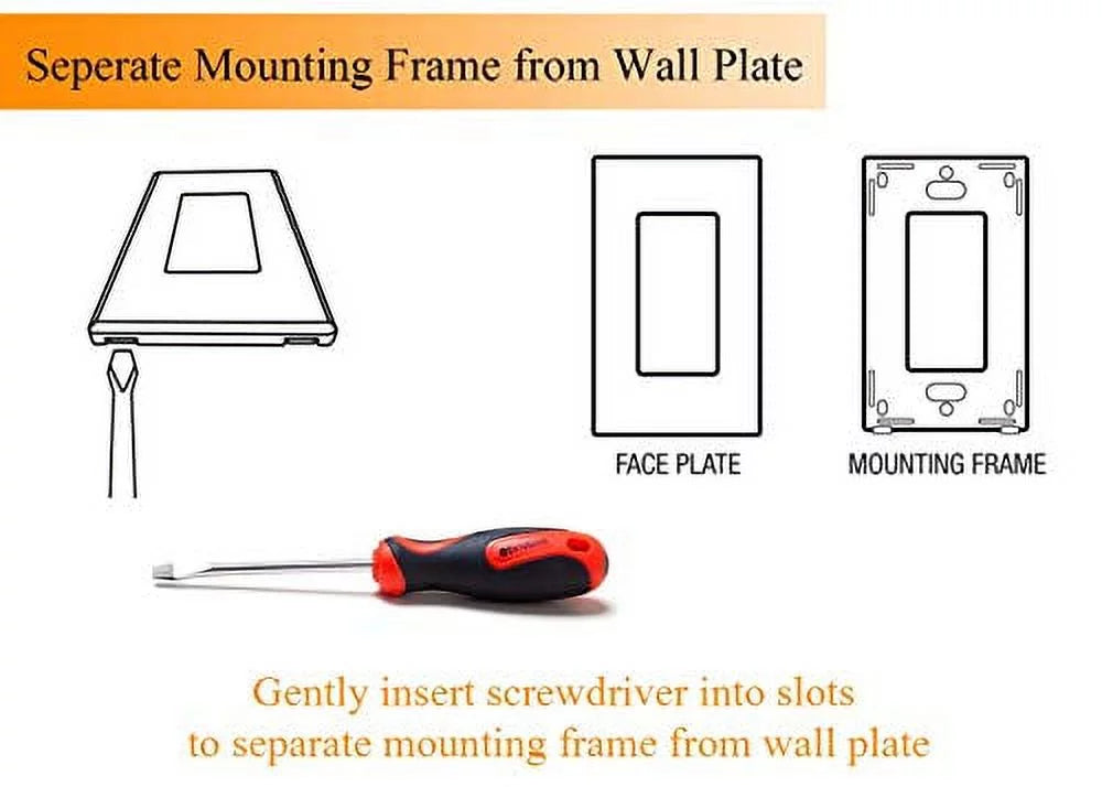 Cloudy Bay in Wall Dimmer Switch for LED Light/CFL/Incandescent,3-Way Single Pole Dimmable Slide,600 Watt Wrap Plate Included