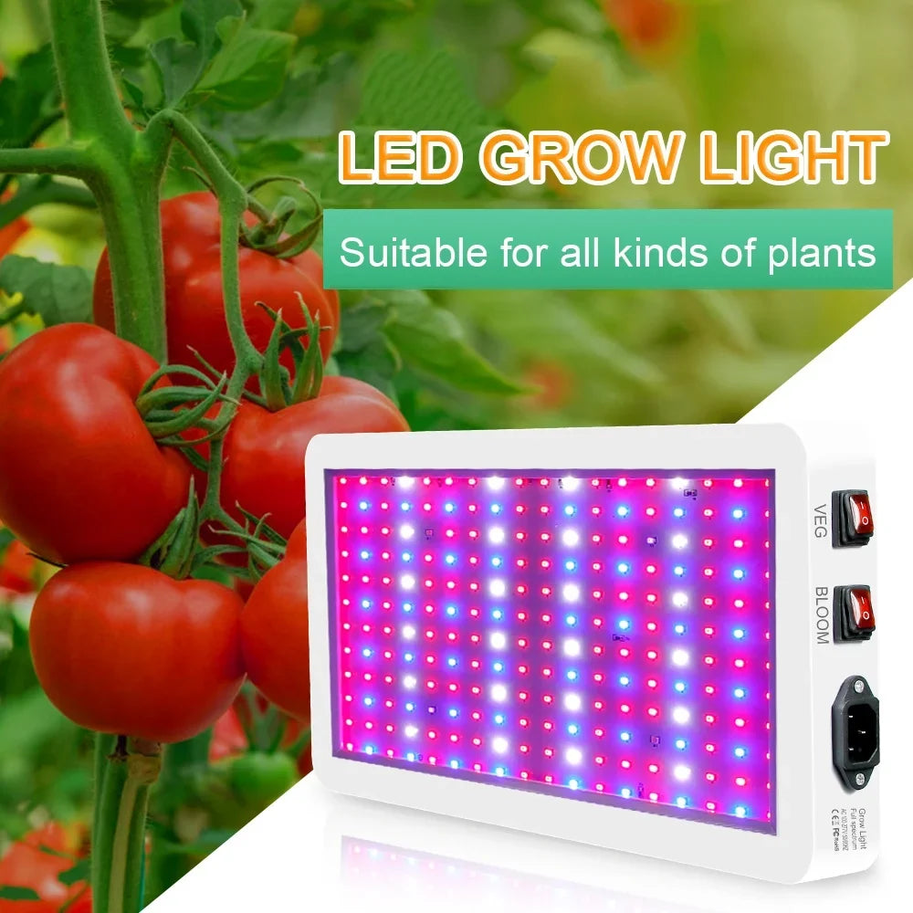 Gecheer 2000W Grow for Indoor Plants 312 LEDs Full Spectrum Veg and Bloom Dual Switch IP65 Waterproof Hanging Plant Growing Lamps for Seedlings Flowers Greenhouse