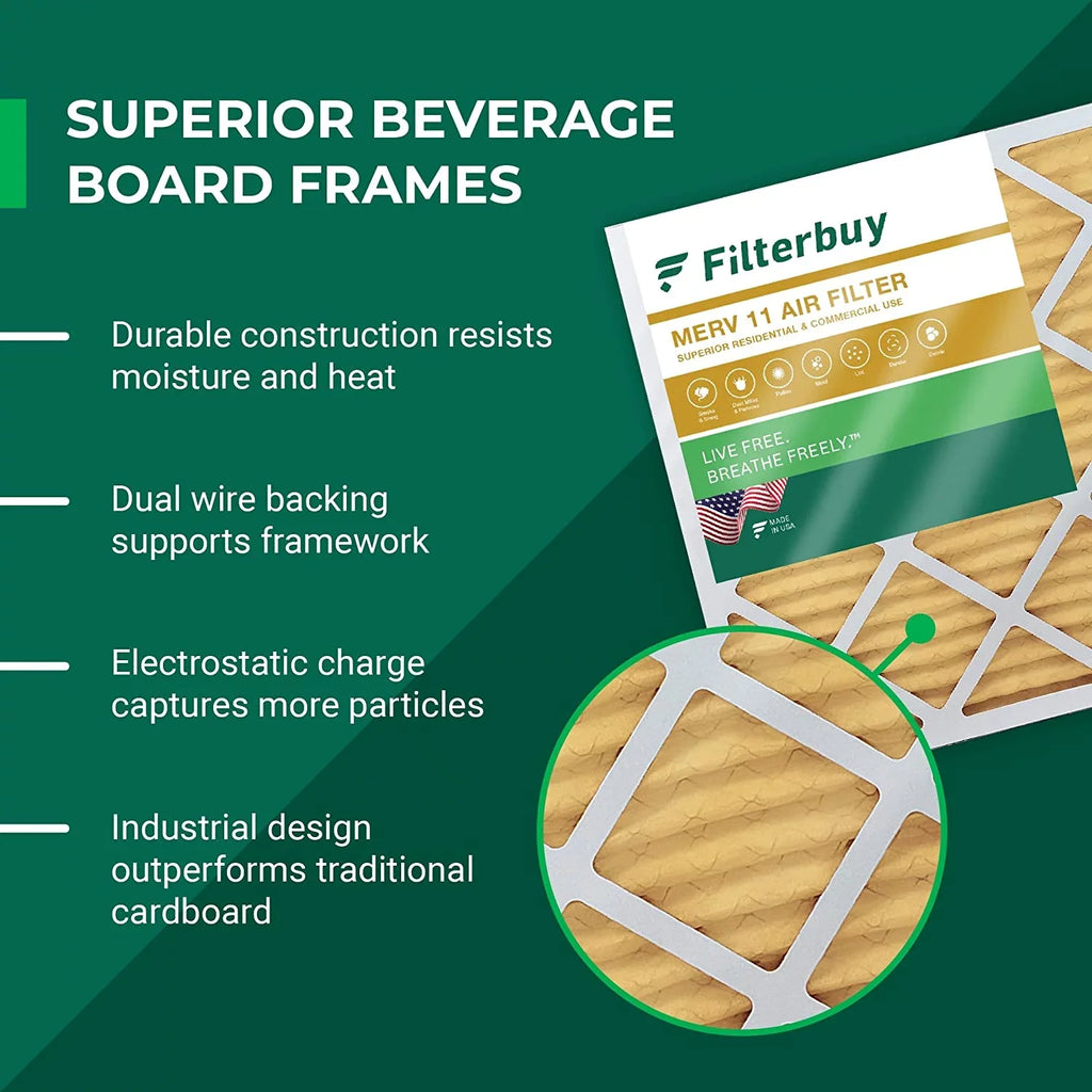 Filterbuy 18x30x1 MERV 11 Pleated HVAC AC Furnace Air Filters (1-Pack)