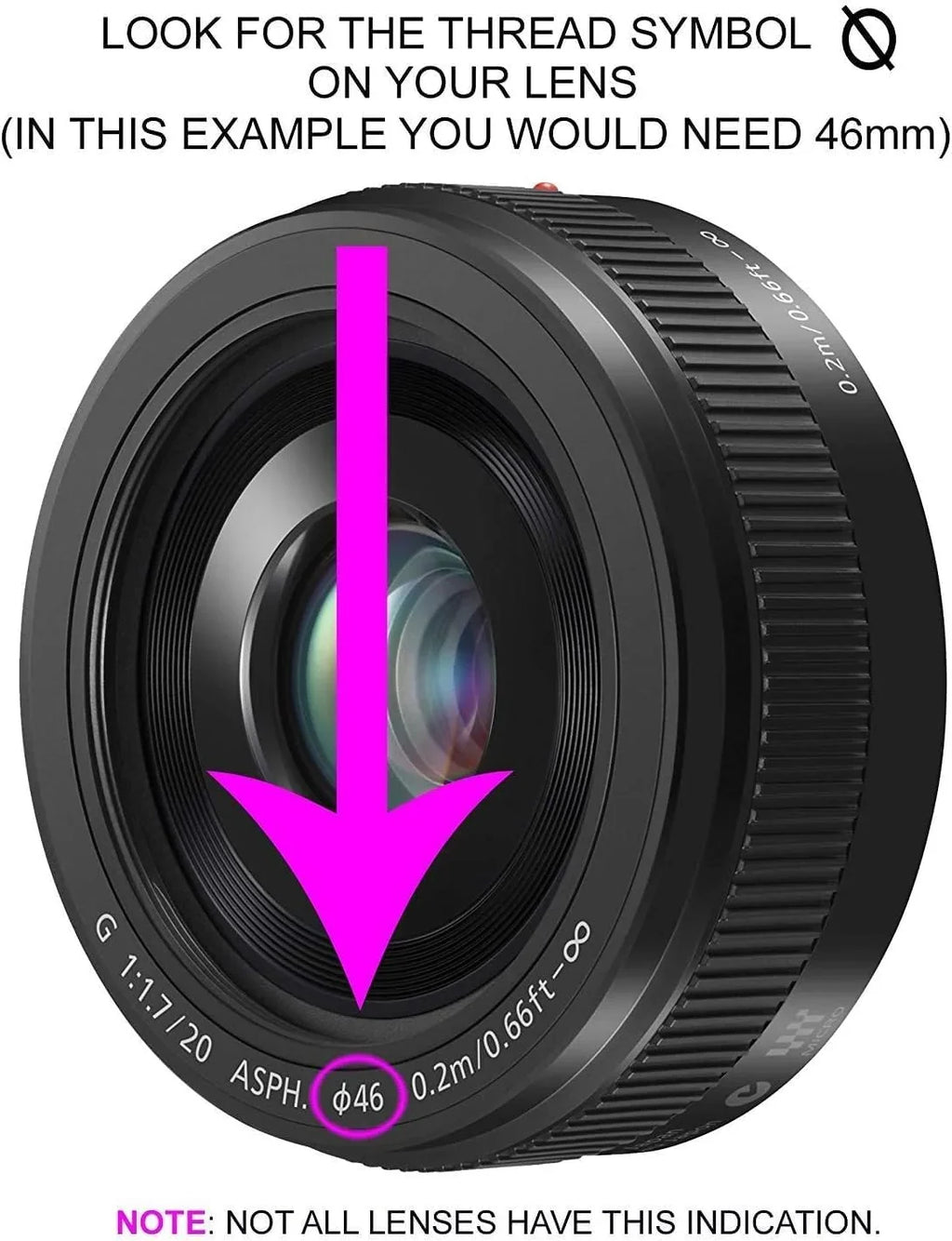 3.5X High Definition Telephoto Lens Fitting with Olympus Pen E-PL7 (Only for Lenses with 49, 52, 55, 58, 62 & 67mm Filter Threads)