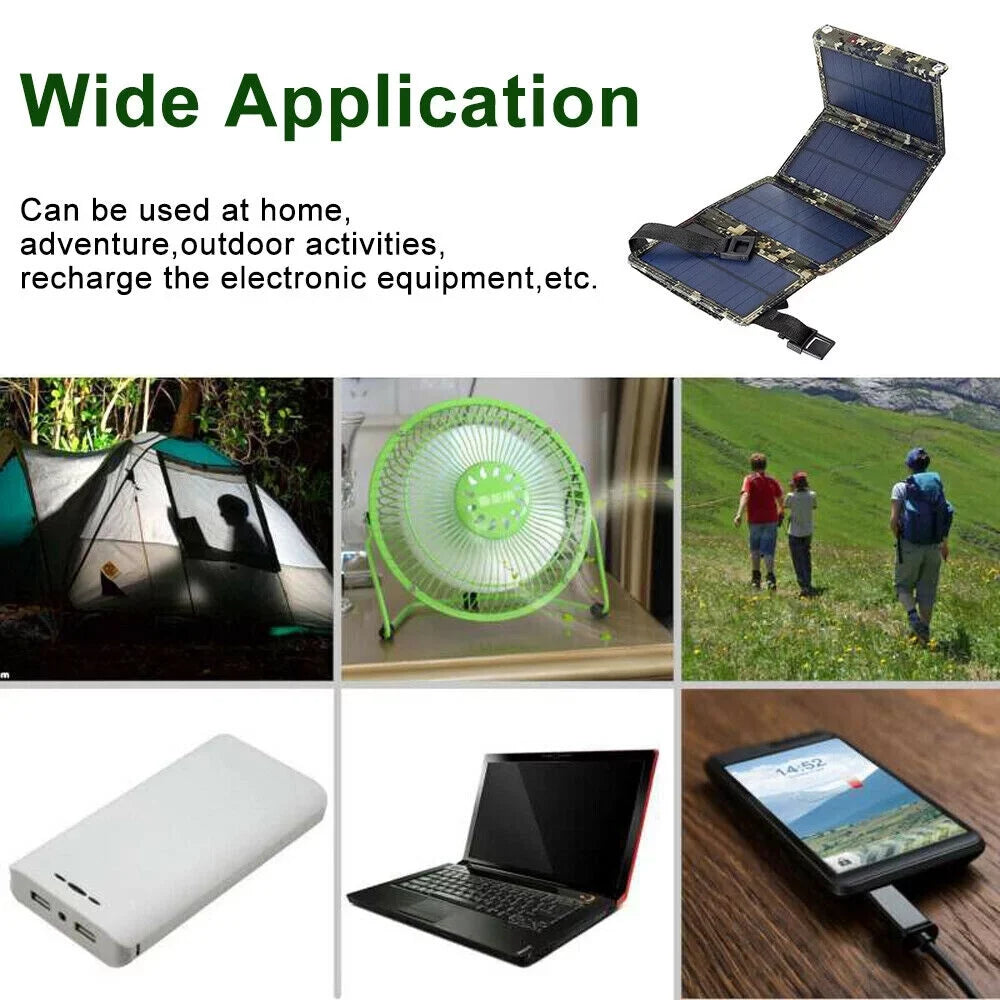 Jahy2Tech Foldable Outdoor 80W USB Solar Panel Portable Phone Charger Camping Hiking Rechargeable Battery High Caliber