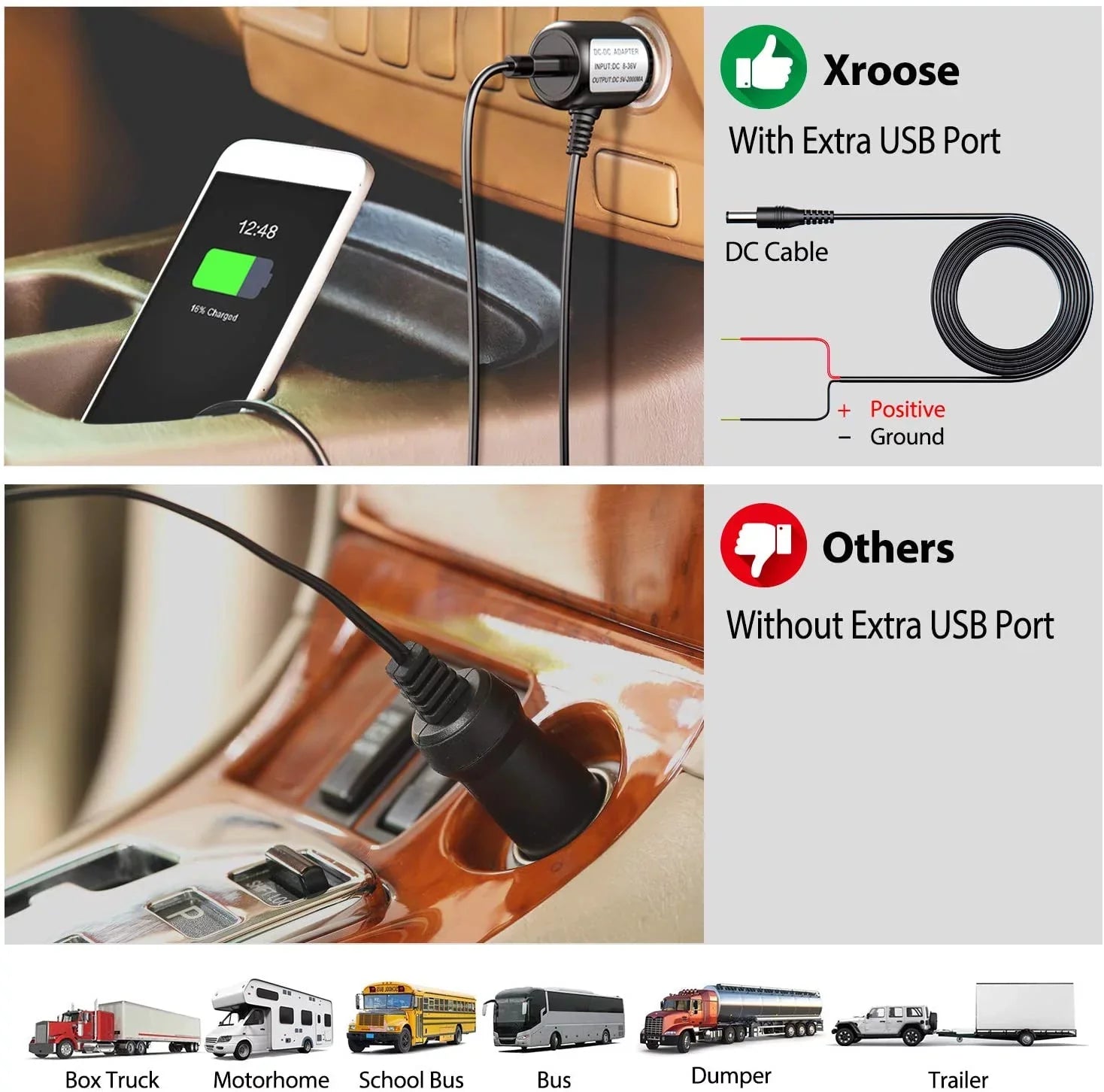 1080P Wireless Backup Camera w/ Built-in Recorder 9" FHD Monitor, Front Rear Side View Reversing Camera + Extra Stable Signal IP69 Monitor System for Truck RV Trailer Bus Motorhome Camper, Xroose WX4