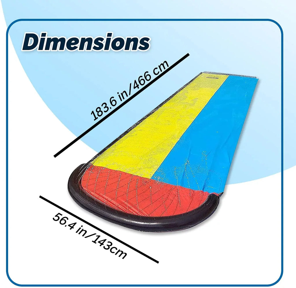 Edele 15.5ft Water Slide Summer Fun for Lawn Inflatable Crash Pad