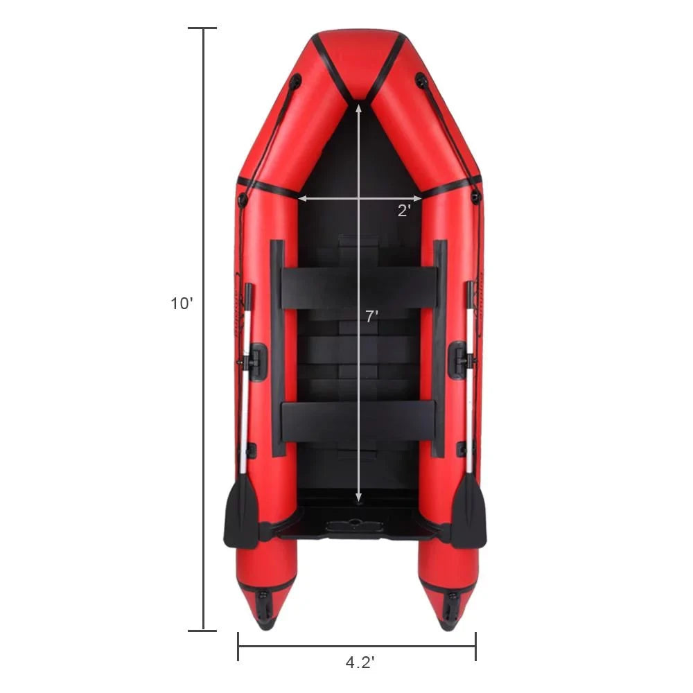 Campingsurvivals 10ft PVC Inflatable Fishing Assault Vessel Red