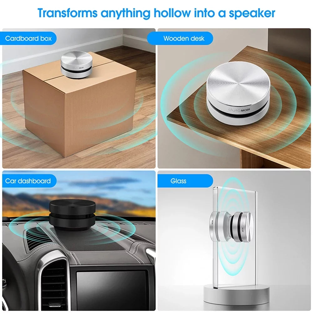 Dura MOBI 2 Packs Wirelessly BT Speaker Bone Conduction Speakers Mini Portable Loud Stereo Sound Built-in Mic Sound Box Silver
