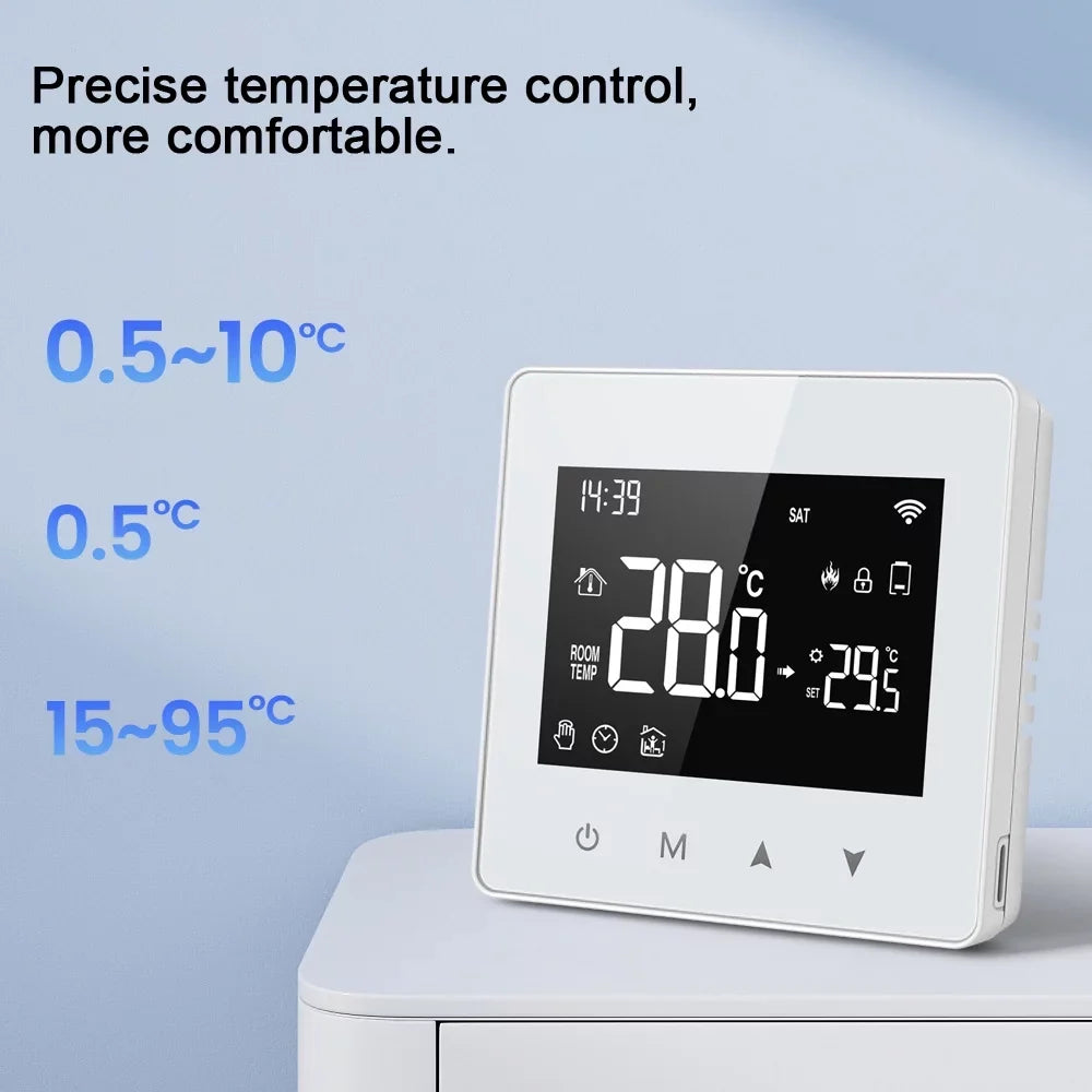 Pinnaco Intelligent Constant Temperature Controller for Water & Gas Boiler, Adjustable LCD Display, Compact Size Thermostat for Home Use