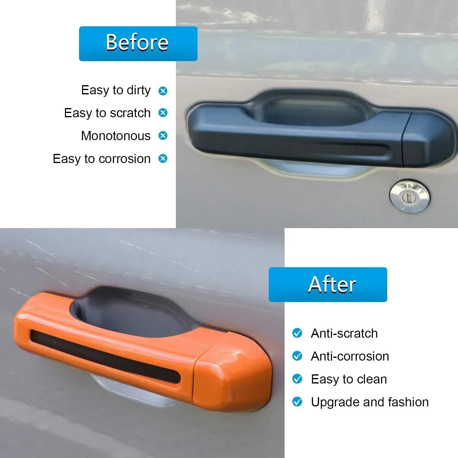 Teledu 10X Door & Tailgate Handle Shield Trim JLU 4Door