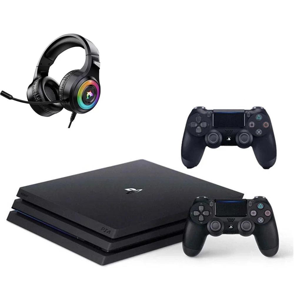 Pre-Owned Sony PlayStation 4 Pro 1TB Gaming Console Black with 2 Controller Included BOLT AXTION Bundle (Refurbished: Like New)