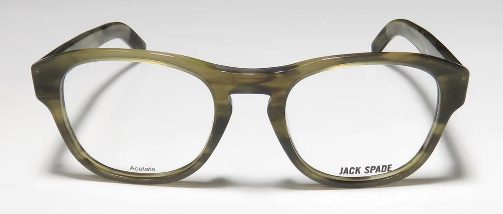 NEW JACK SPADE FREEMAN MENS/WOMENS DESIGNER FULL-RIM STRIATED OLIVE BRAND NAME COLLECTIBLE AUTHENTIC FRAME DEMO LENSES 48-20-140 EYEGLASSES/EYEGLASS FRAME