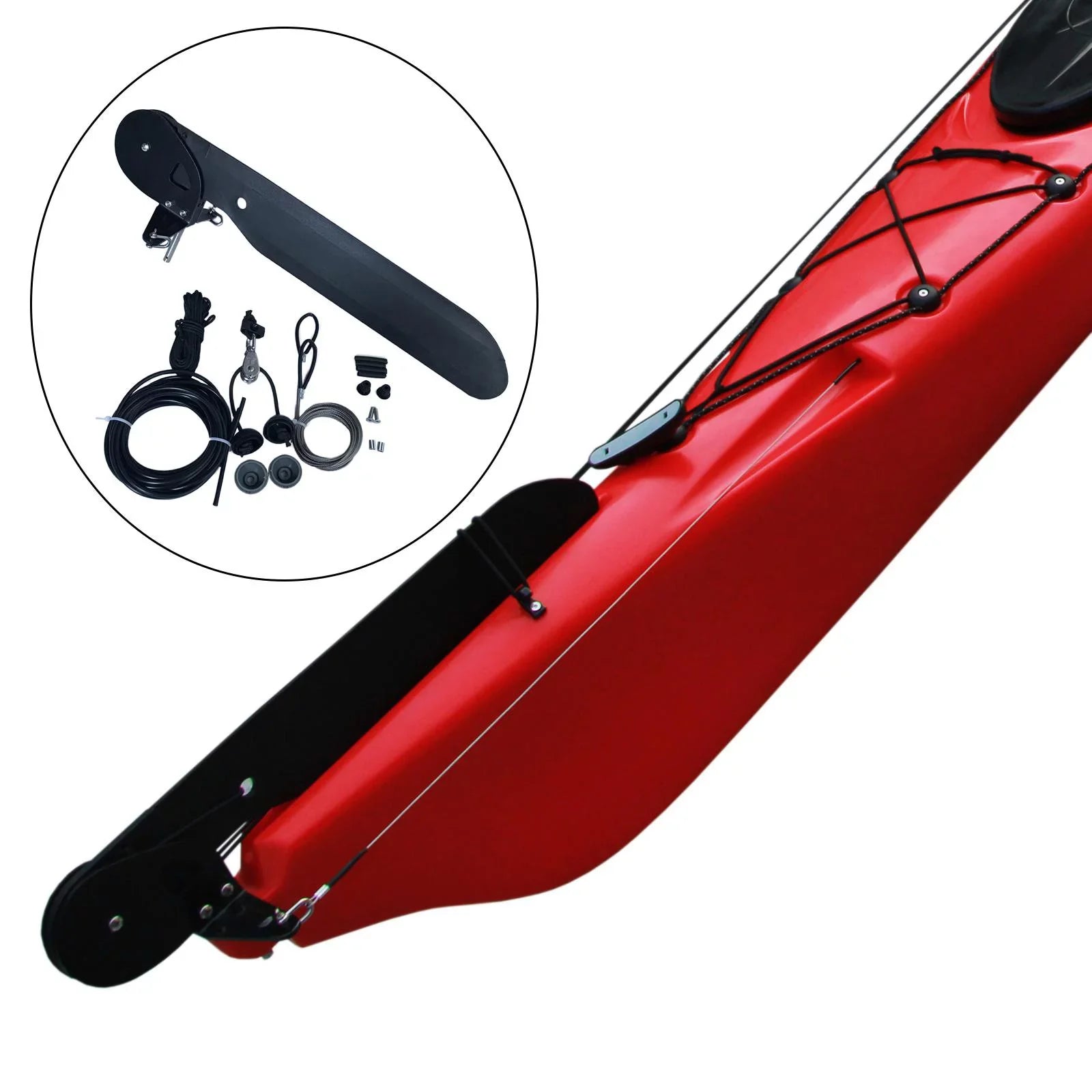 Kayak Watercraft Rudder Direction Control Steering System for Canoe Fishing