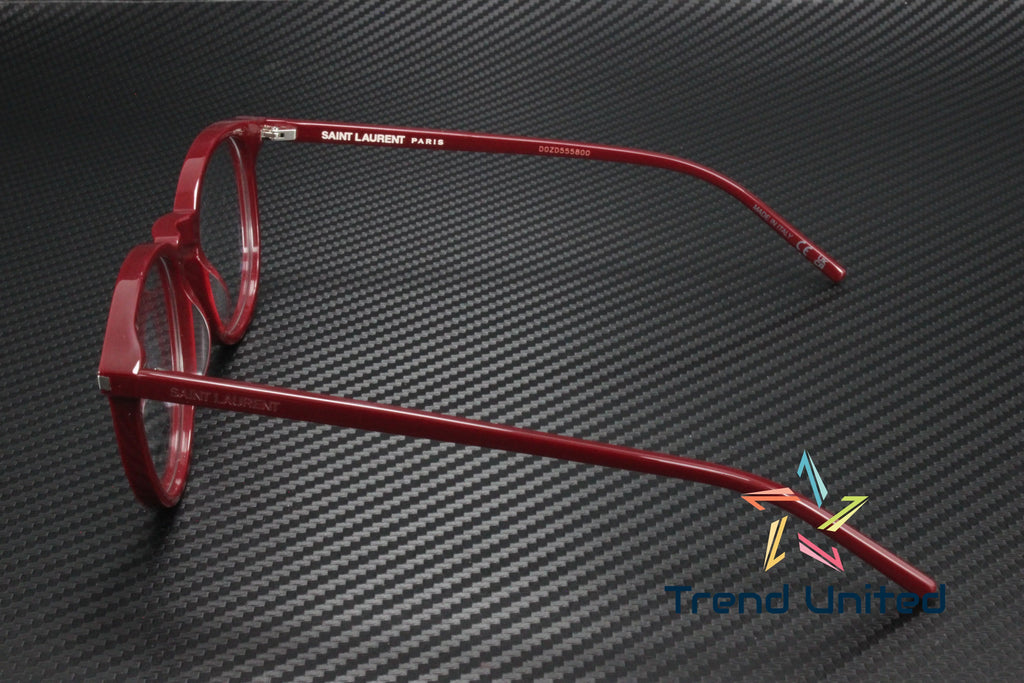 SAINT LAURENT SL 106 011 Round Oval Panthos Burgundy 50 mm Unisex Eyeglasses
