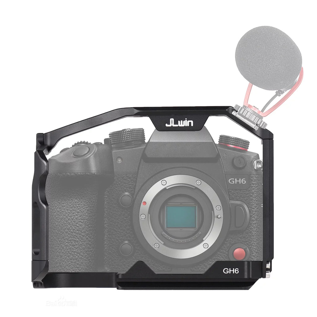 Dcenta Camera Cage Suitable with Panasonic GH6 Aluminum Alloy Construction with Cold Shoe Mount and Extensive Threaded Holes