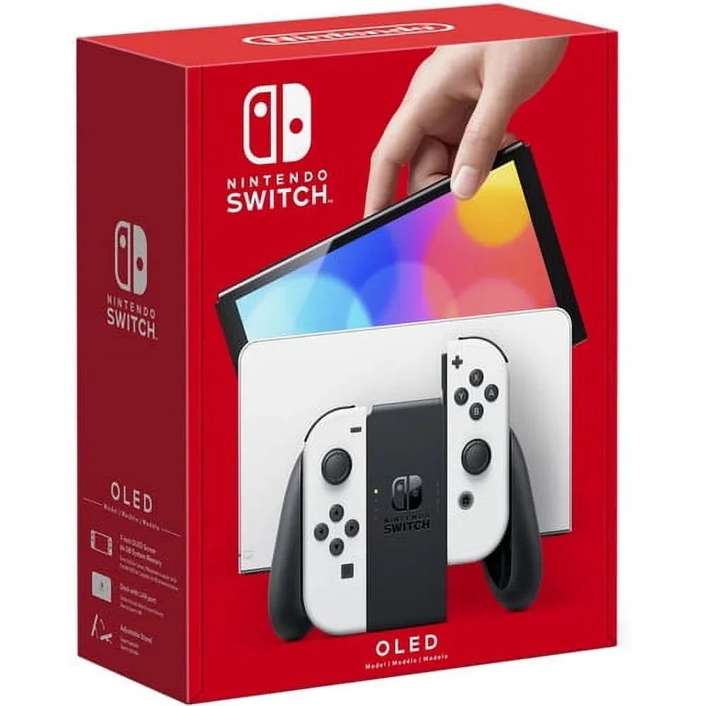 Nintendo Switch OLED White with Super Smash Bros Ultimate Game