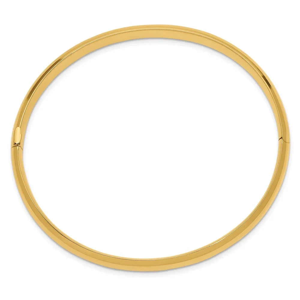 14k 4/16 High Polished Hinged Bangle Bracelet QHP4/16