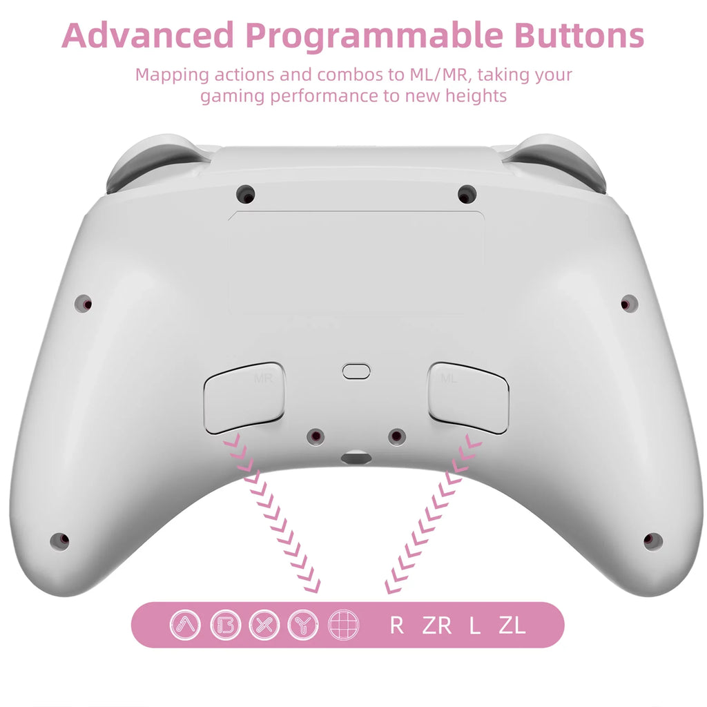 Pokémon Violet Game Disc and Upgraded Switch Pro Controller for Nintendo Switch/OLED/Lite, Wireless Switch Remote for PC/IOS/Android/Steam Pink