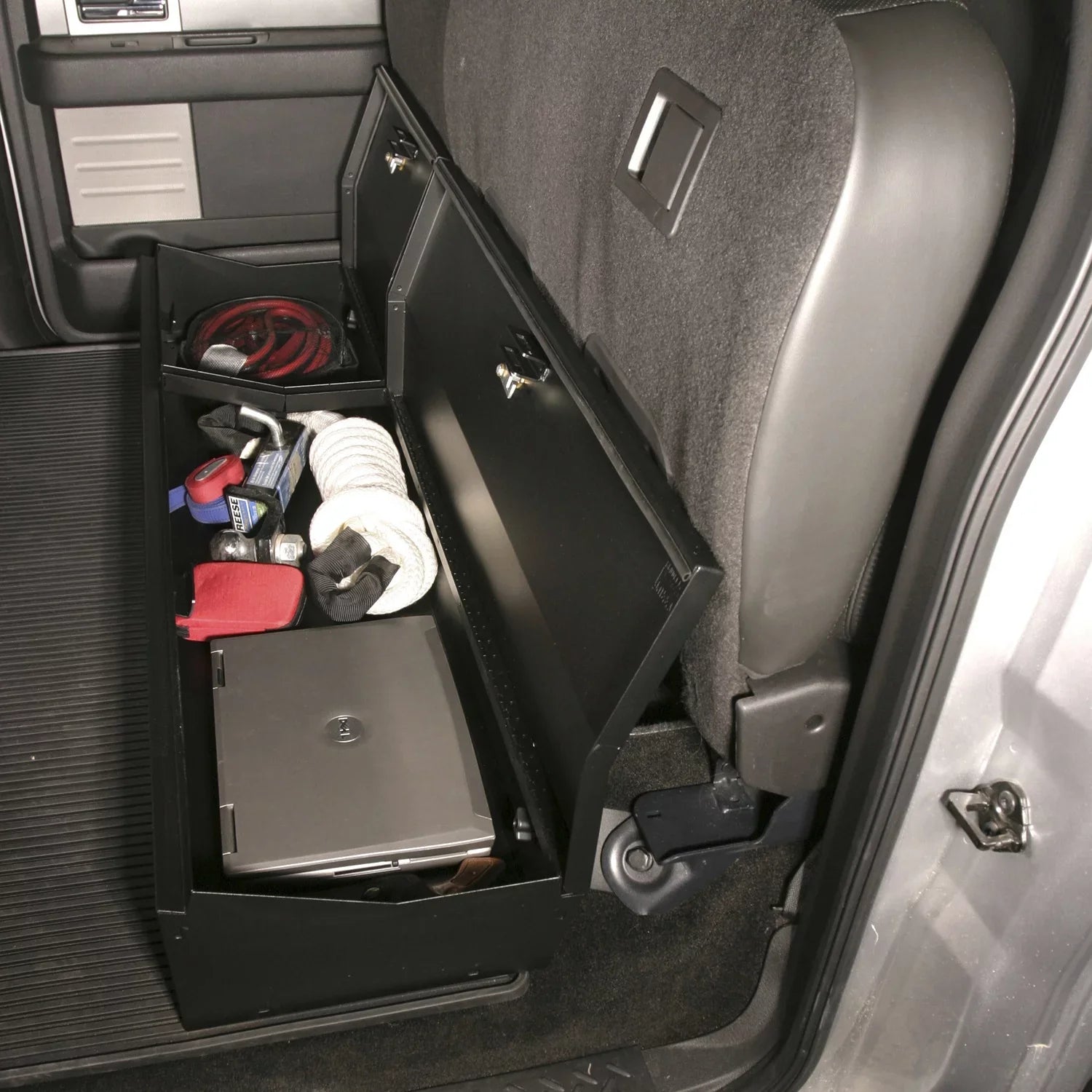 Tuffy Security Products 283-01 Under Seat Lockbox - Full Length; Black; 2009-2014 Ford F150 SuperCrew