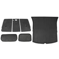 Ikon Motorsports Trunk Mats + Protector Backrest Shield Matching with 2020-2023 Tesla Model Y Black Injection TPE All Condition Waterproof Anti-Slip Frunk Trunk Under Cargo Storage Liner Mat
