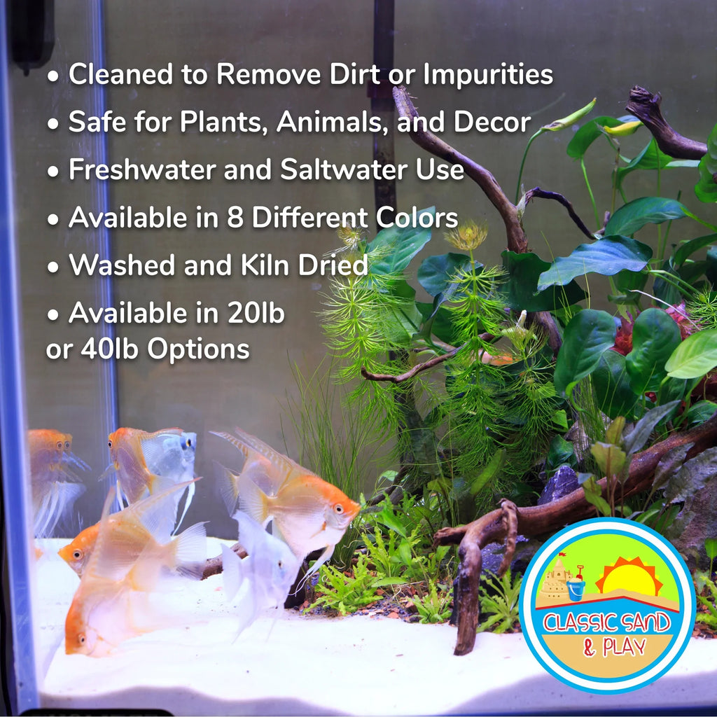 CLASSIC SAND & PLAY Natural Aquarium Sand for Freshwater and Saltwater Tanks, 20 lb. Yellow