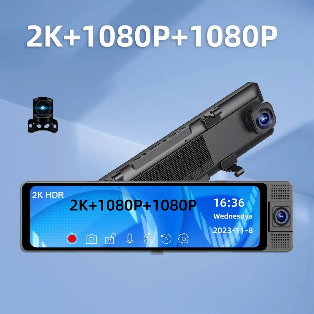 Spirastell Dashcam,Auto WIFI Wide Car Clear Car Auto Car Camera Dashcam Car Auto Safety Wide Auto Rearview Mirror Car Rearview Video Car - 3 Cameras Wide Mirror Dash Cam Dash Cam - Dashcam 3 Car