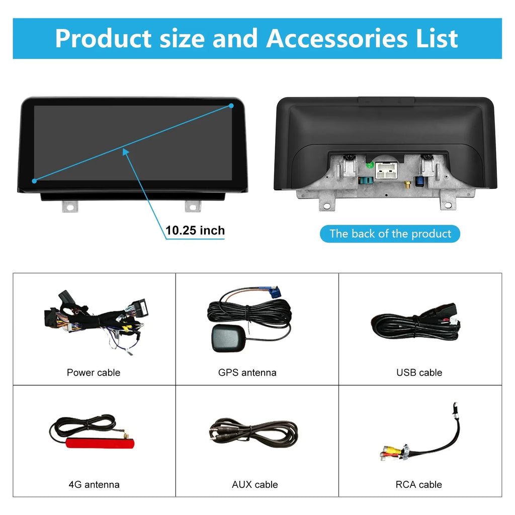 Road Top Android 13 Car Radio 10.25 Inch Touchscreen for 2013-2016 BMW 3/4 Series F30/F31/F34/F35/F32/F33/F36 with NBT, Multimedia Car Radio Supports Apple Carplay, Android Auto, Mirrorlink, 8G + 256G