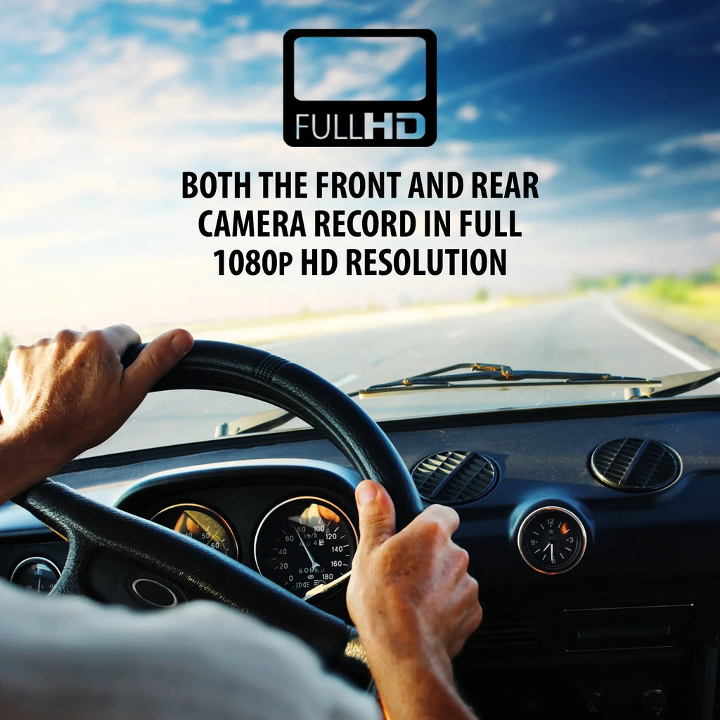 New Armor All Universal 4 inch LCD 1080P HD Dual-Lens Dash Camera, G-sensor Detects Motion and Accidents, Two Cameras, Micro-SD Card Slot