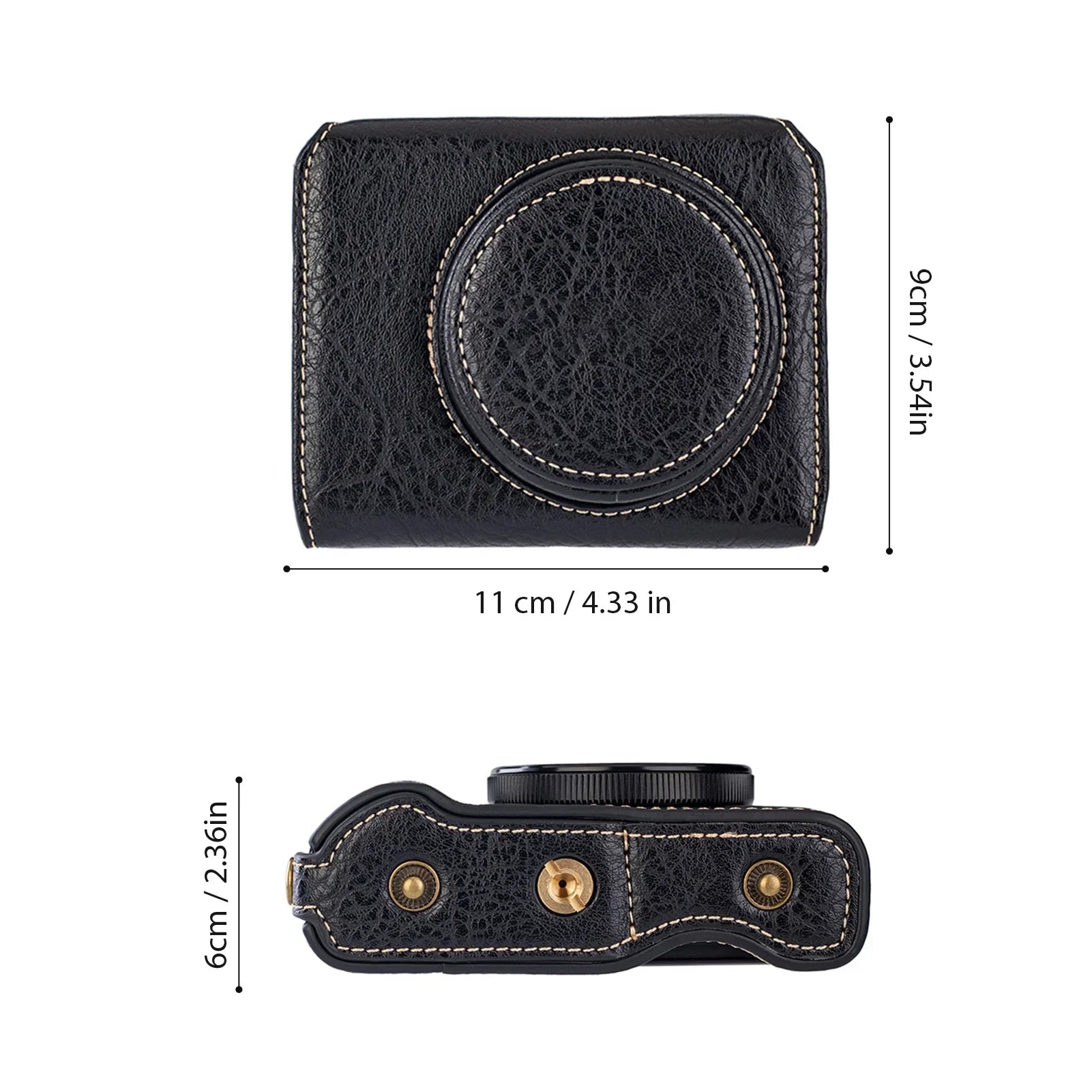 Shinysix Camera Bag,Case Pu Leather Pu Leather Camera Removable Matching With Leather Camera With
