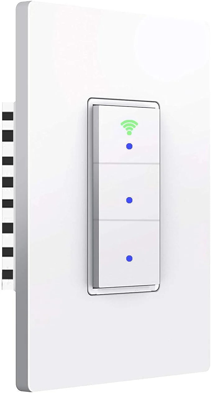 SANA Smart Light Switch,WiFi Wall Light Switch, Easy Installation and APP Control, Fitting with Alexa and Google Home, No Hub Required (3 Switches in 1 Gang)