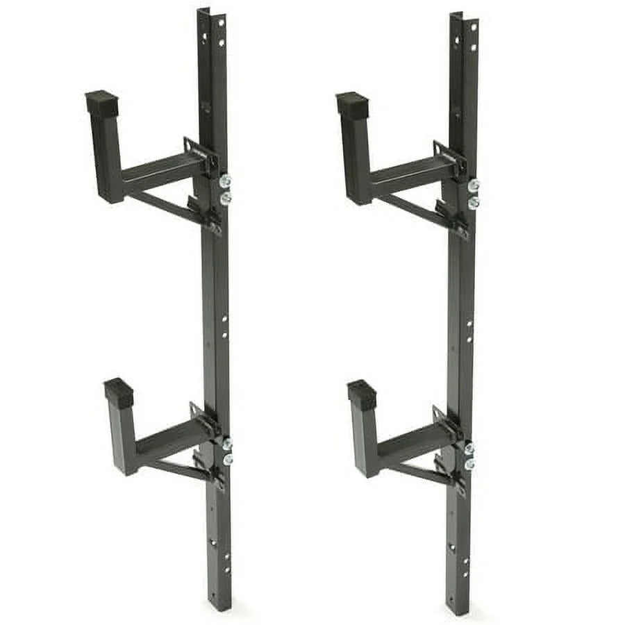 Kojem Adjustable Universal Trailer Ladder Rack Side Mount 2 Bars for Enclosed Cargo Trailer Exterior Out Side Wall - Carry 1 or 2 Ladders