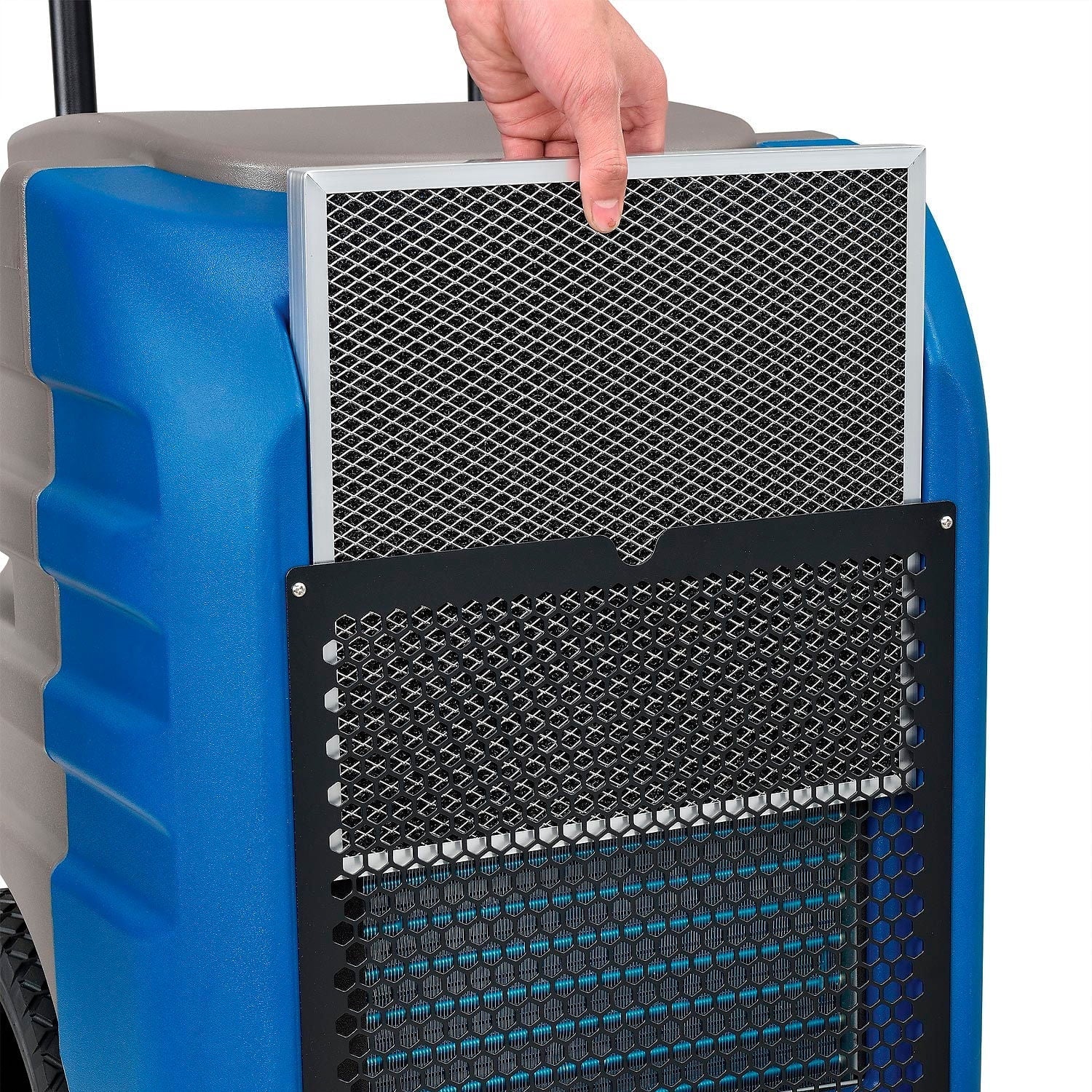 Global Industries Dehumidifier Commercial Grade Refrigeration 145 Pints Day Dehumidification with Water Pump - Blue