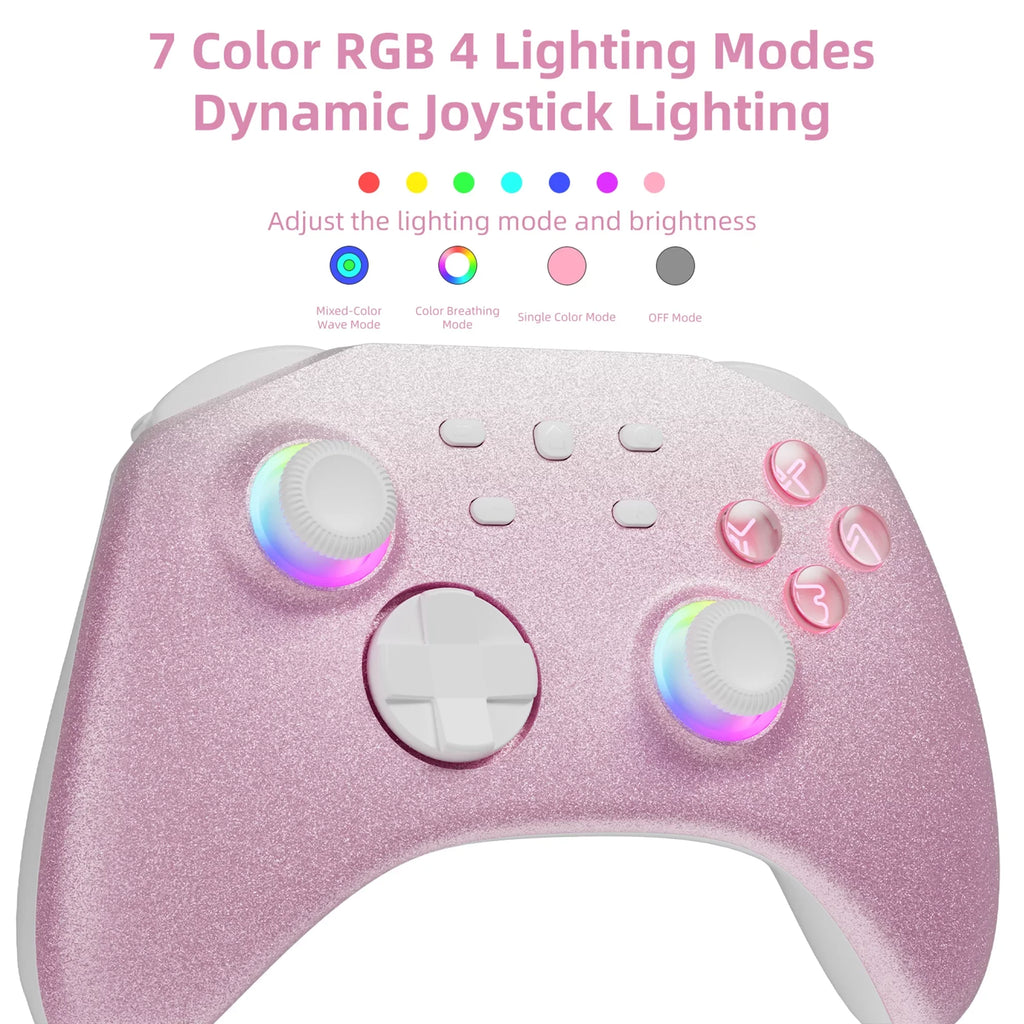 Pokémon Violet Game Disc and Upgraded Switch Pro Controller for Nintendo Switch/OLED/Lite, Wireless Switch Remote for PC/IOS/Android/Steam Pink