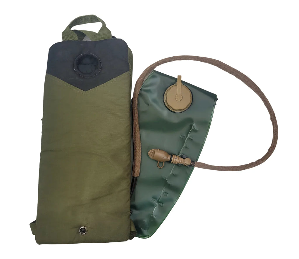 Military Outdoor Clothing Previously Issued 3 Liter OD Hydration System Carrier with never issued import bladder