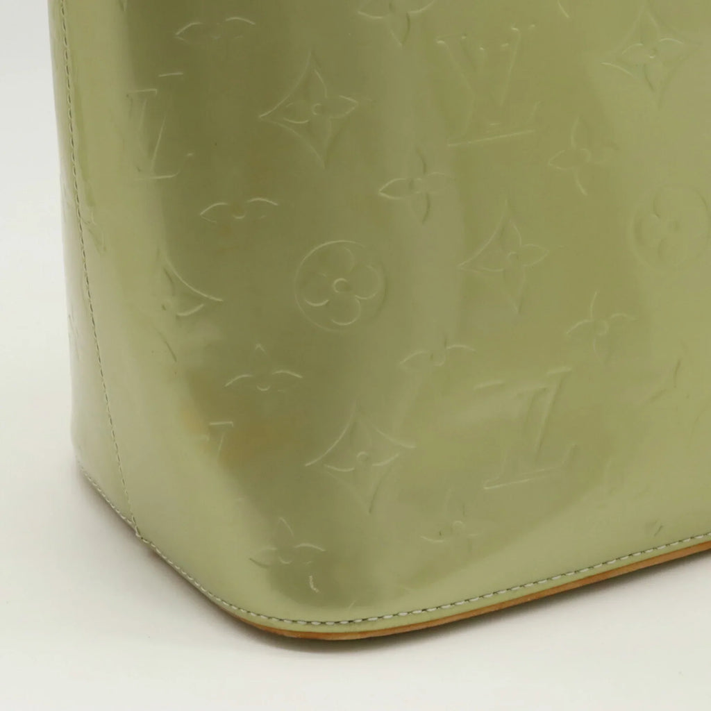 Pre-Owned LOUIS VUITTON Vernis Houston Tote Bag Handbag Baby Blue Green M91005 (Good)
