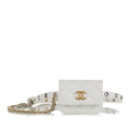 Pre-Owned Authenticated Chanel Punk Chain Belt Bag Lambskin Leather White Unisex (Good)