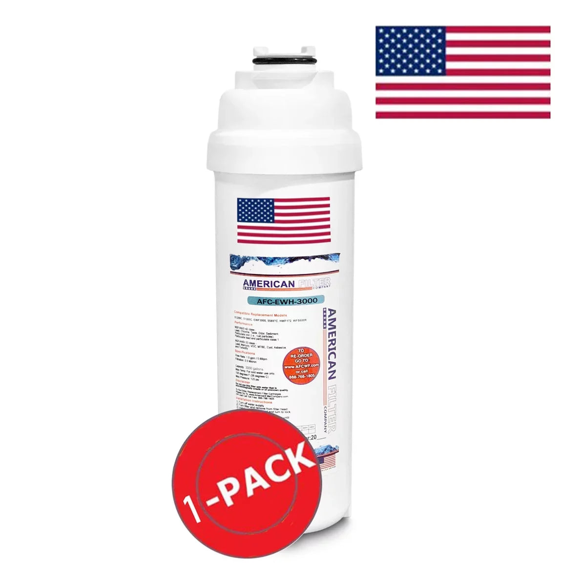 AFC Brand , Water Filters , Model # AFC-EWH-3000 , Matching with WaterSentry® LZS8WSVLK - 1 Pack - Made in U.S.A.