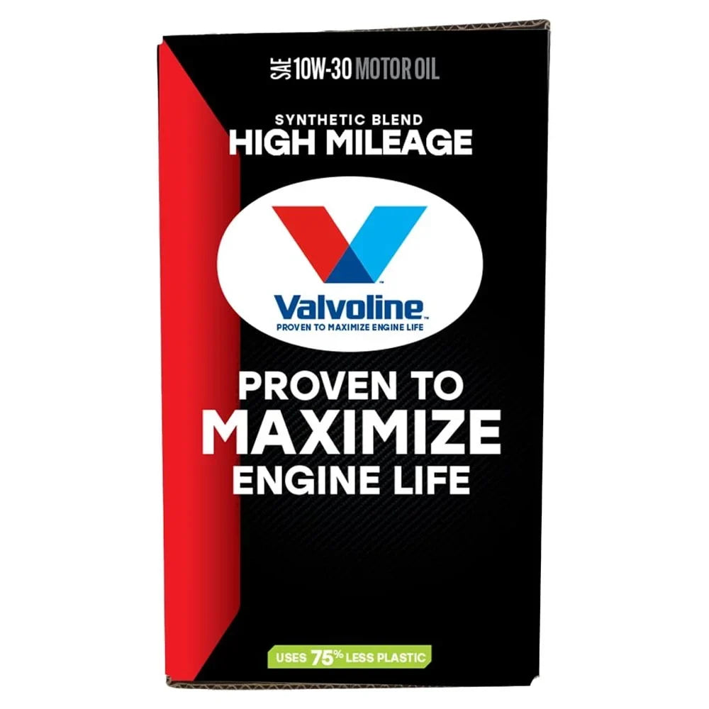 Valvoline High Mileage MaxLife 10W-30 Synthetic Blend Motor Oil 12 QT Garage Box