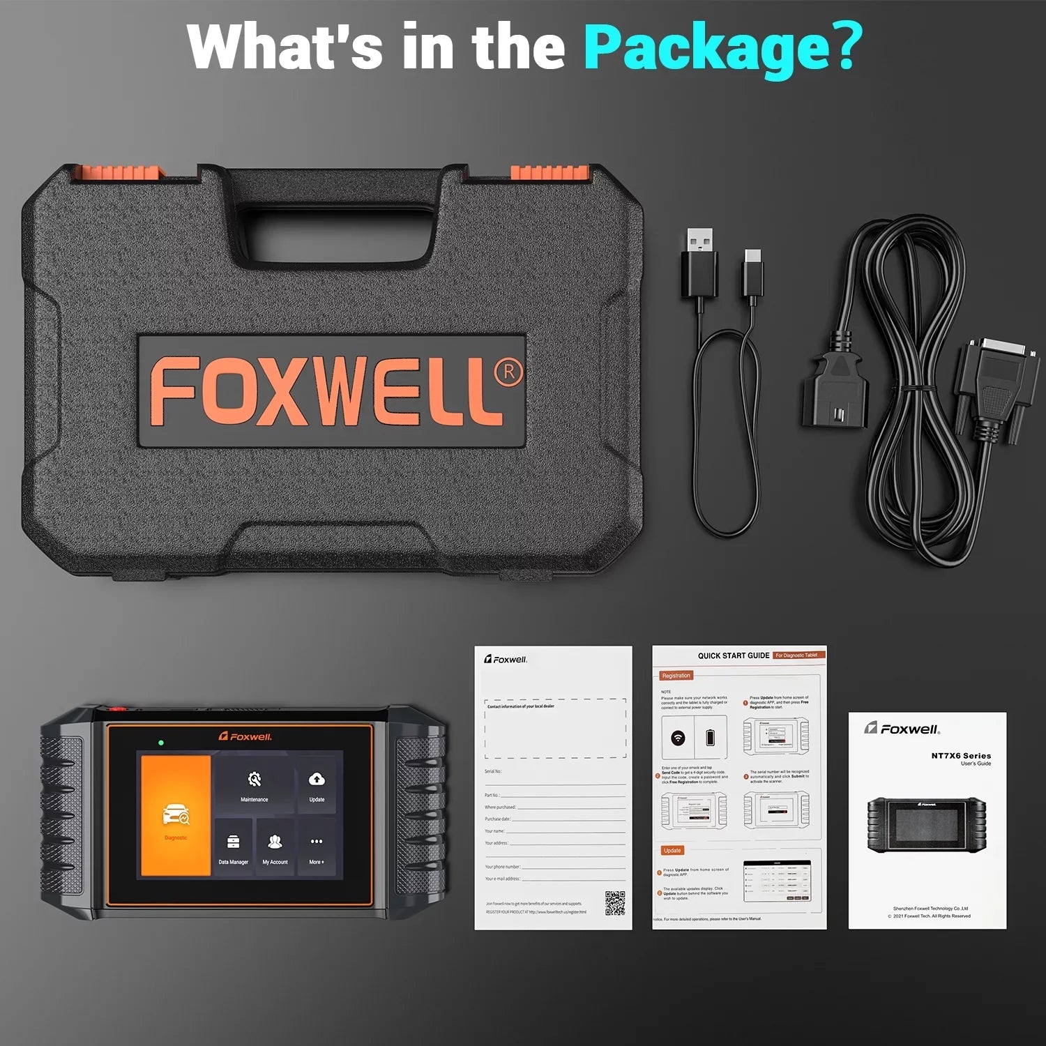 Newest Version FOXWELL NT716 OBD2 Scanner Automotive Diagnostic Tool 9 Maintenance Engine Airbag ABS Transmission Four System Scanner Car Code Reader Injector DPF BMS ABS SAS OIL TPMS EPB TPS Reset